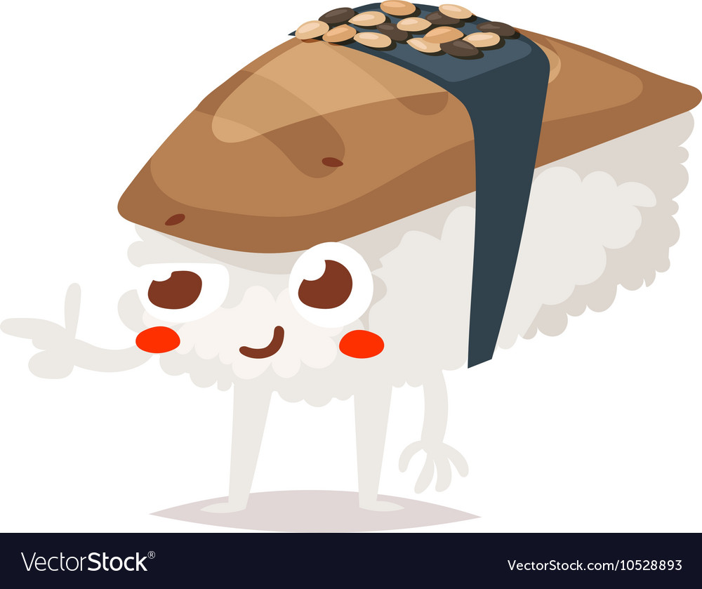 Sushi character isolated