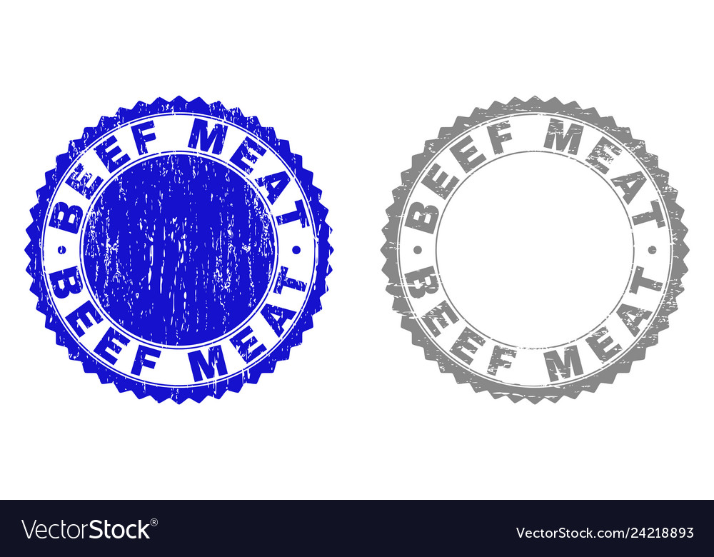 Textured beef meat grunge stamp seals