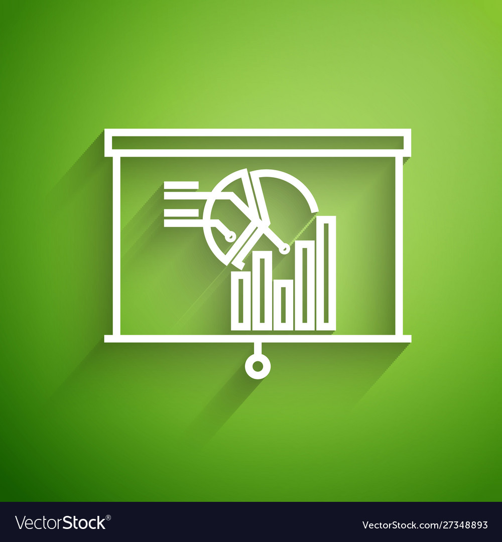 White line board with graph chart icon isolated vector image White line board with graph chart icon isolated
