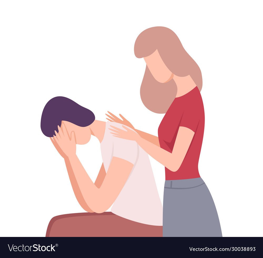 Woman Comforting Upset Man