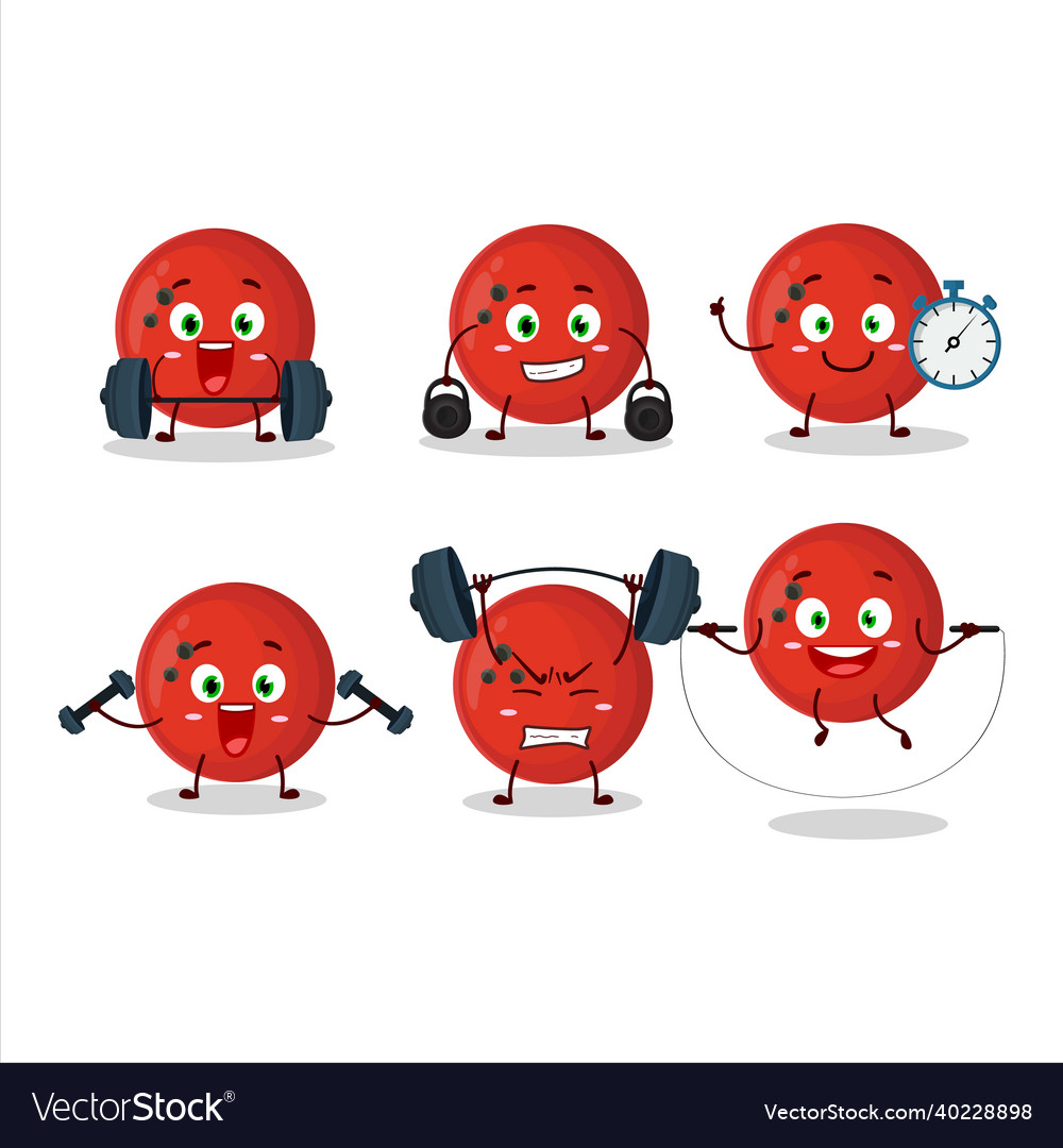 A healthy bowling ball cartoon style trying some Vector Image