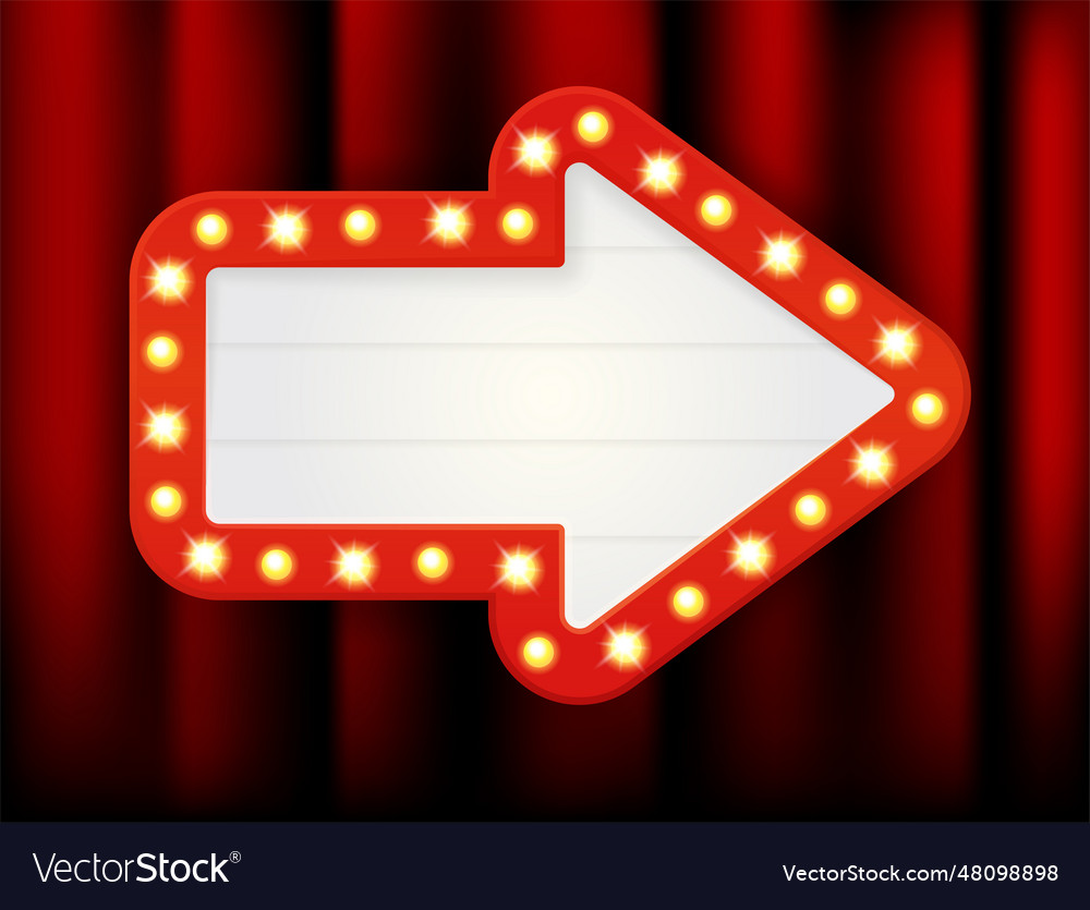Arrow frames of empty retro light boxes