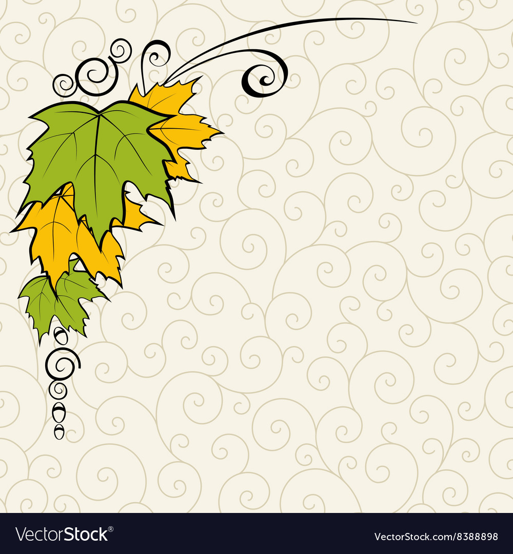 Background with leaves and curls