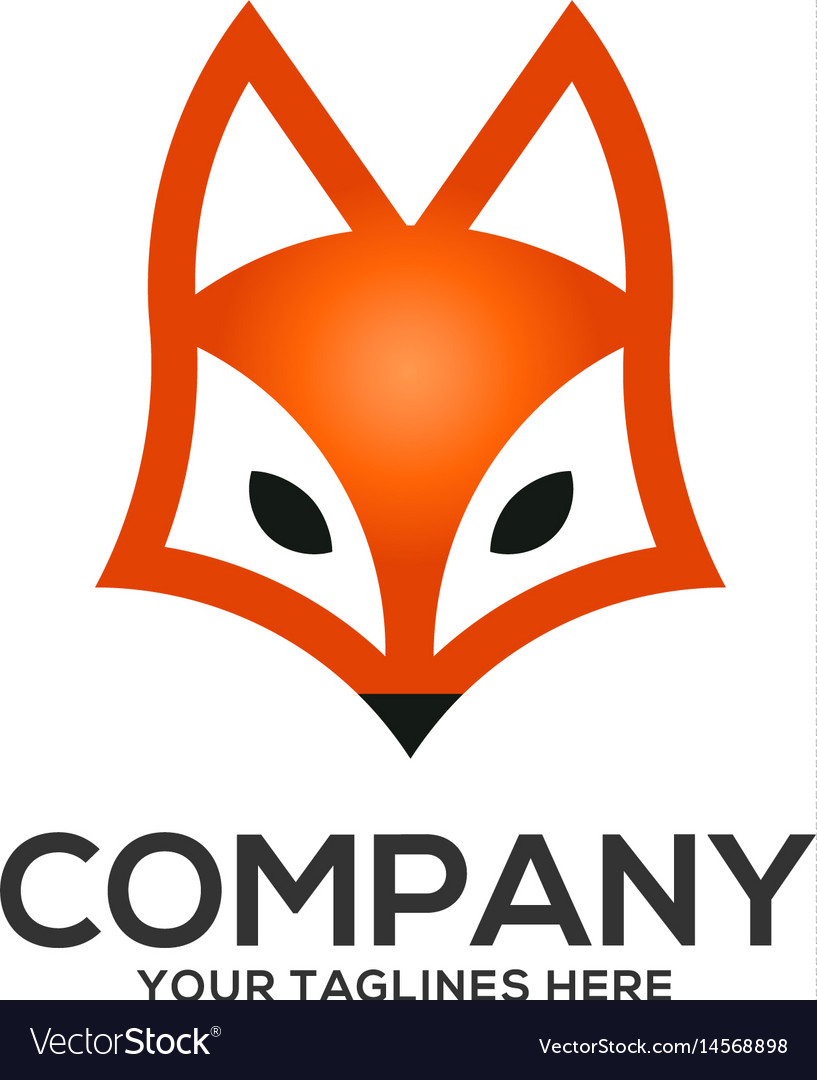 Creative fox head logo Royalty Free Vector Image