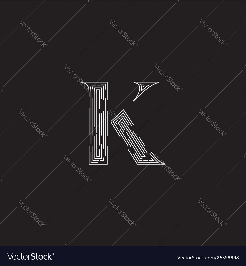 Elegant character from a fontset made dashed vector image Elegant character from a fontset made dashed