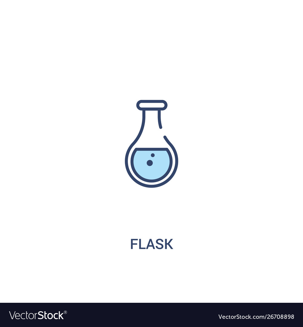 Flask concept 2 colored icon simple line element vector image Flask concept 2 colored icon simple line element