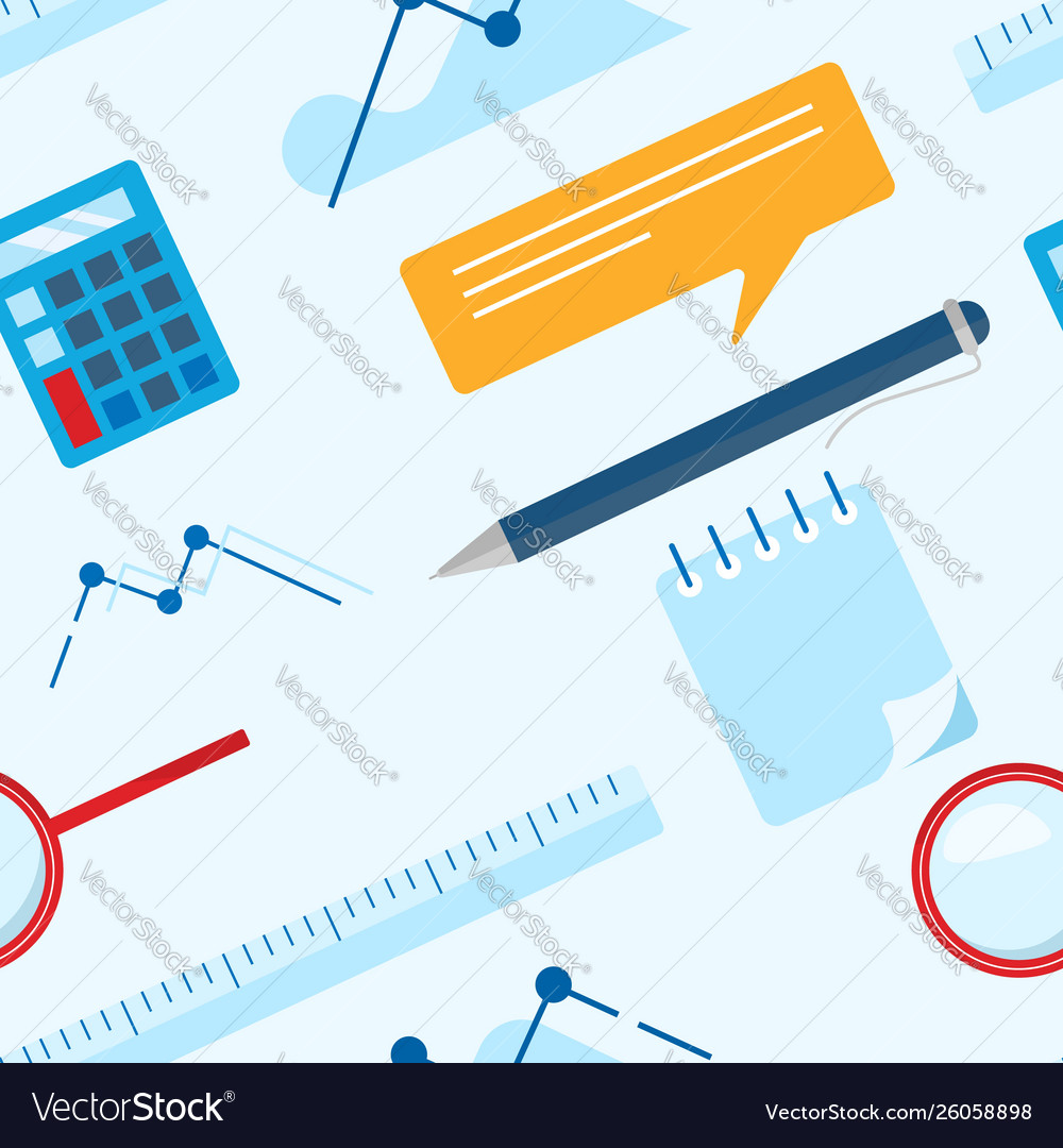 Flat lay business seamless pattern