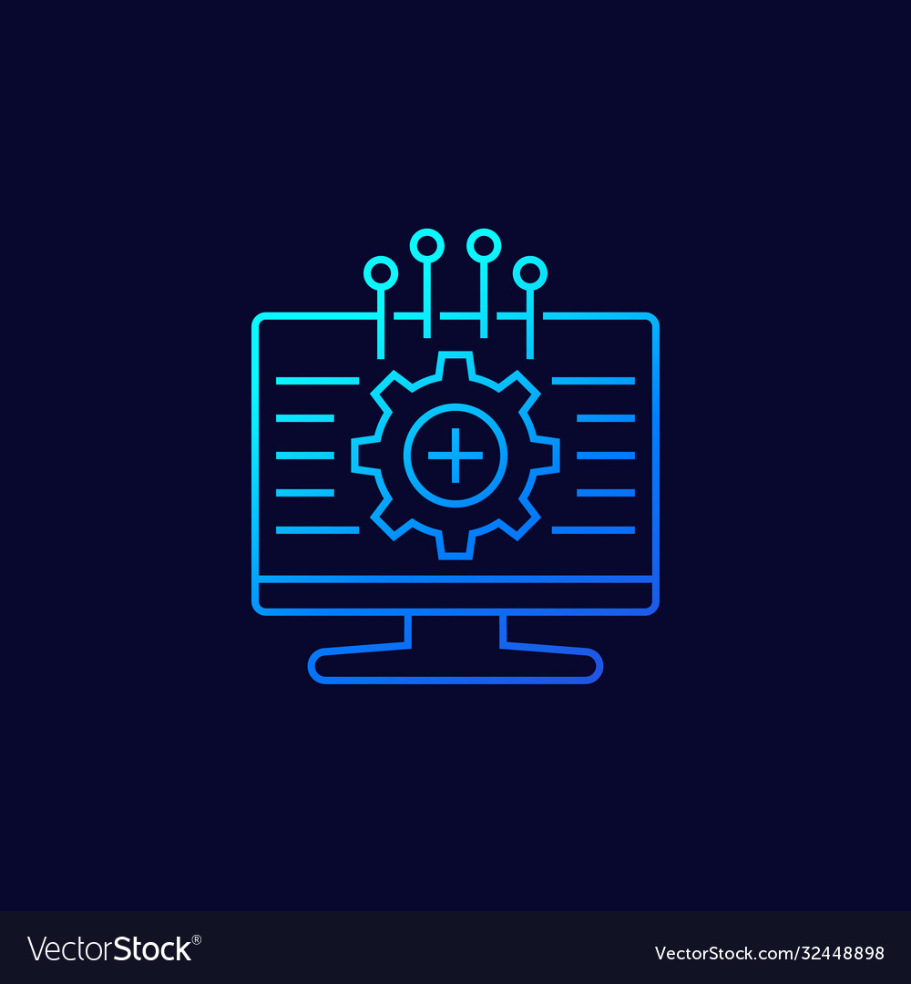 Framework line icon with gradient
