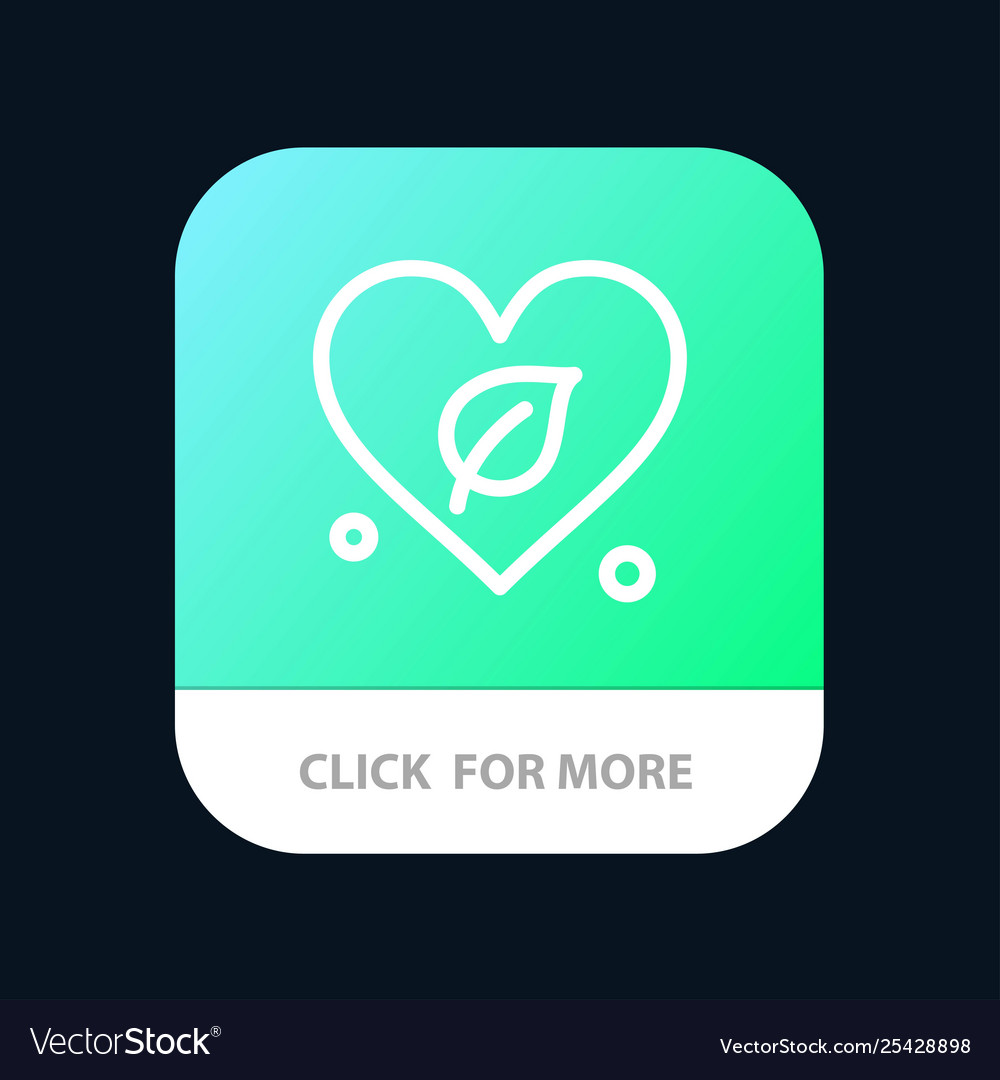 Heart green world save mobile app button android