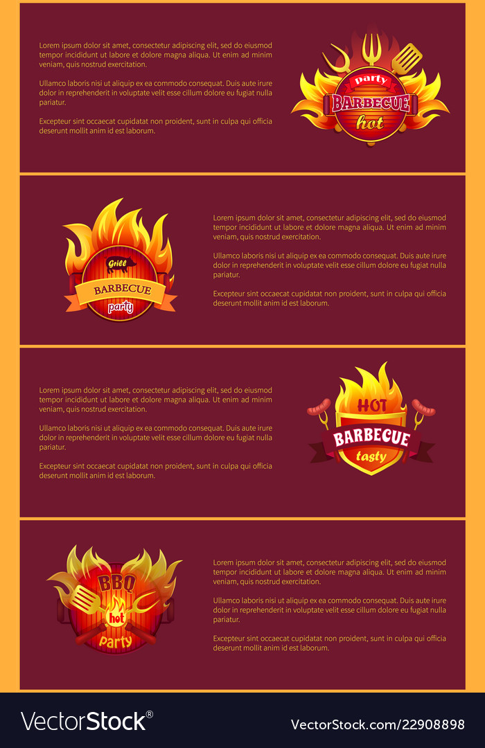 Heißer Grill Party Poster Set - Flames & Grill