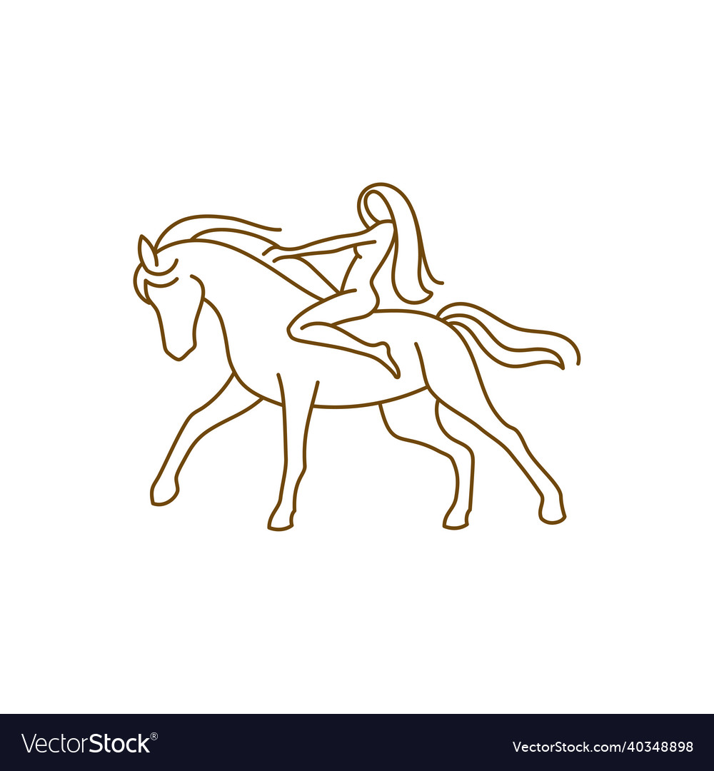 Minimalist Horse Rider Logo
