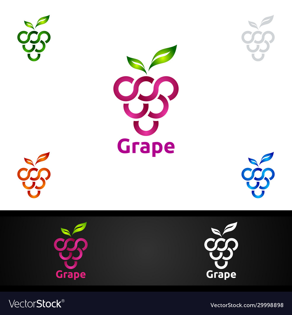 Modern Grape Logo - Wine & Beverage