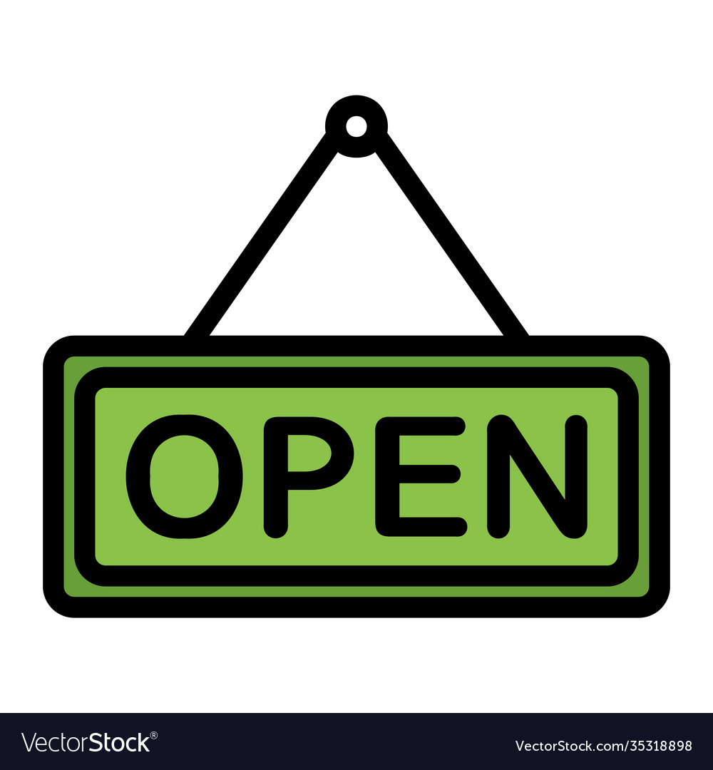 Open icon in filled line style for any projects vector image Open icon in filled line style for any projects