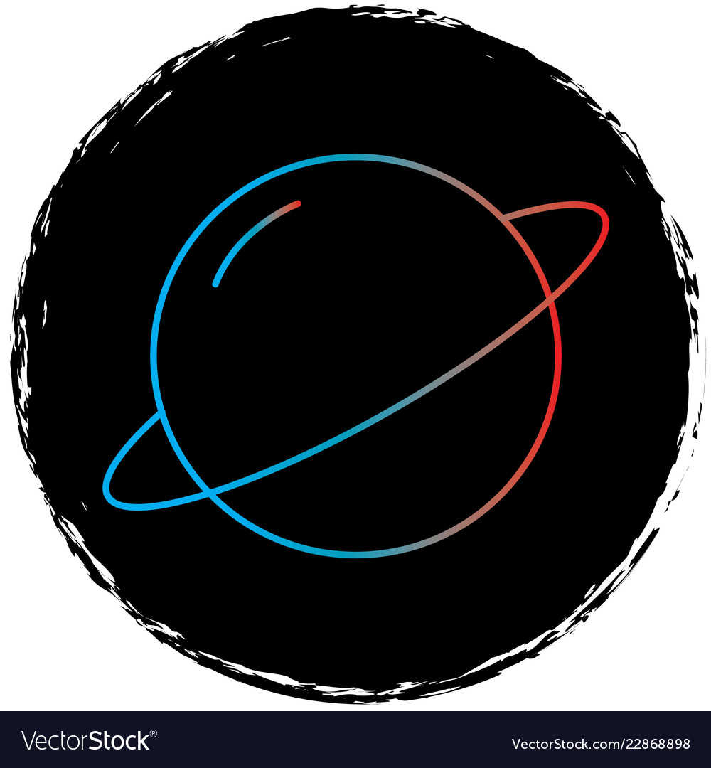 Planet icon in creative design with elements