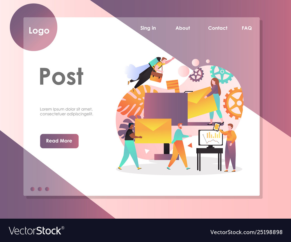 Post website landing page design template