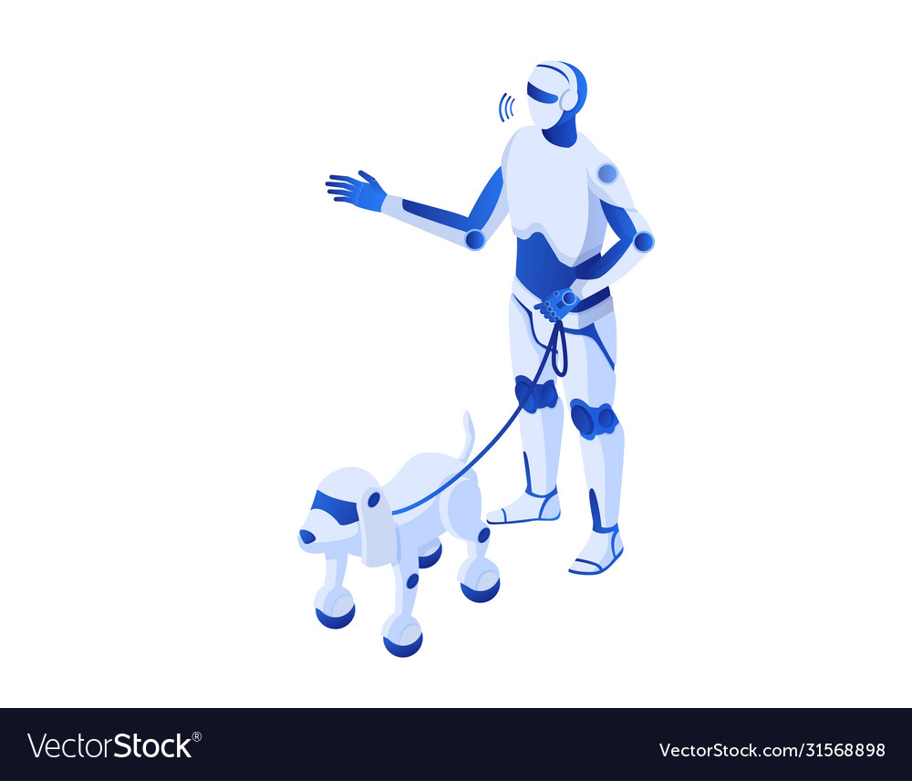 Robot walks robops isometric robotic