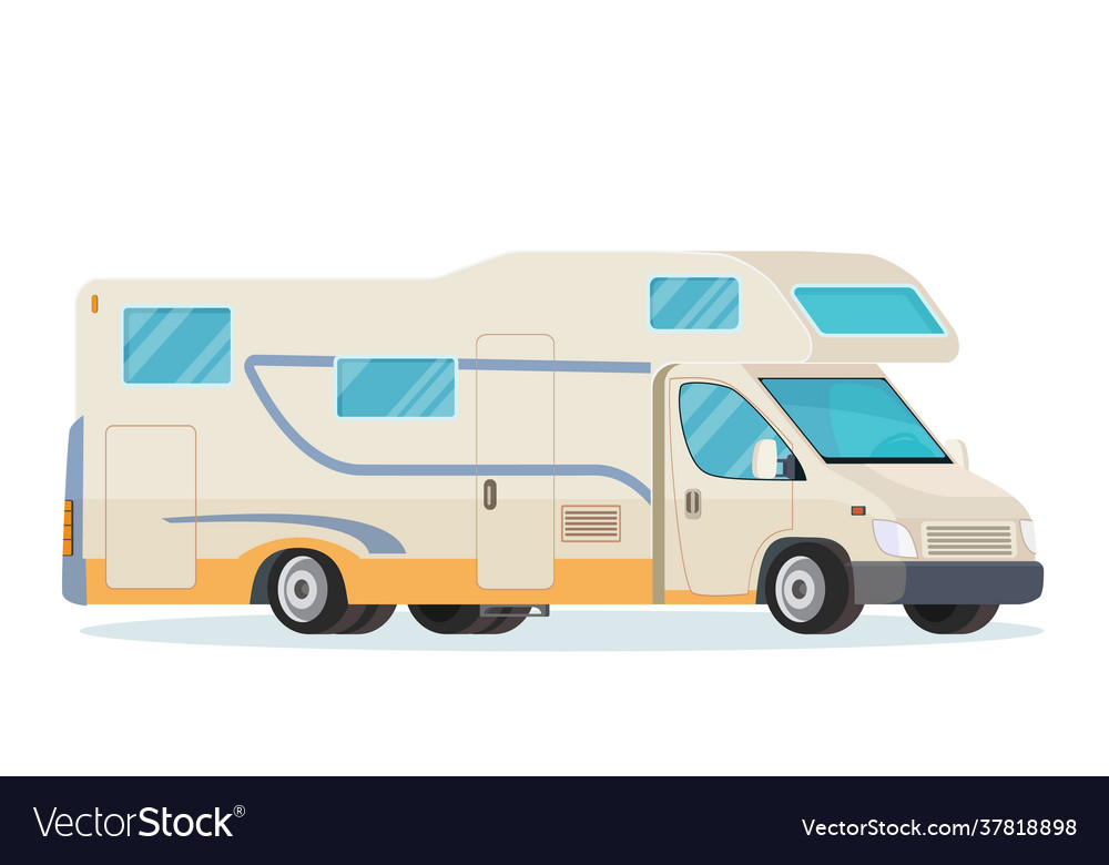 Rv mobile home truck vector image Rv mobile home truck