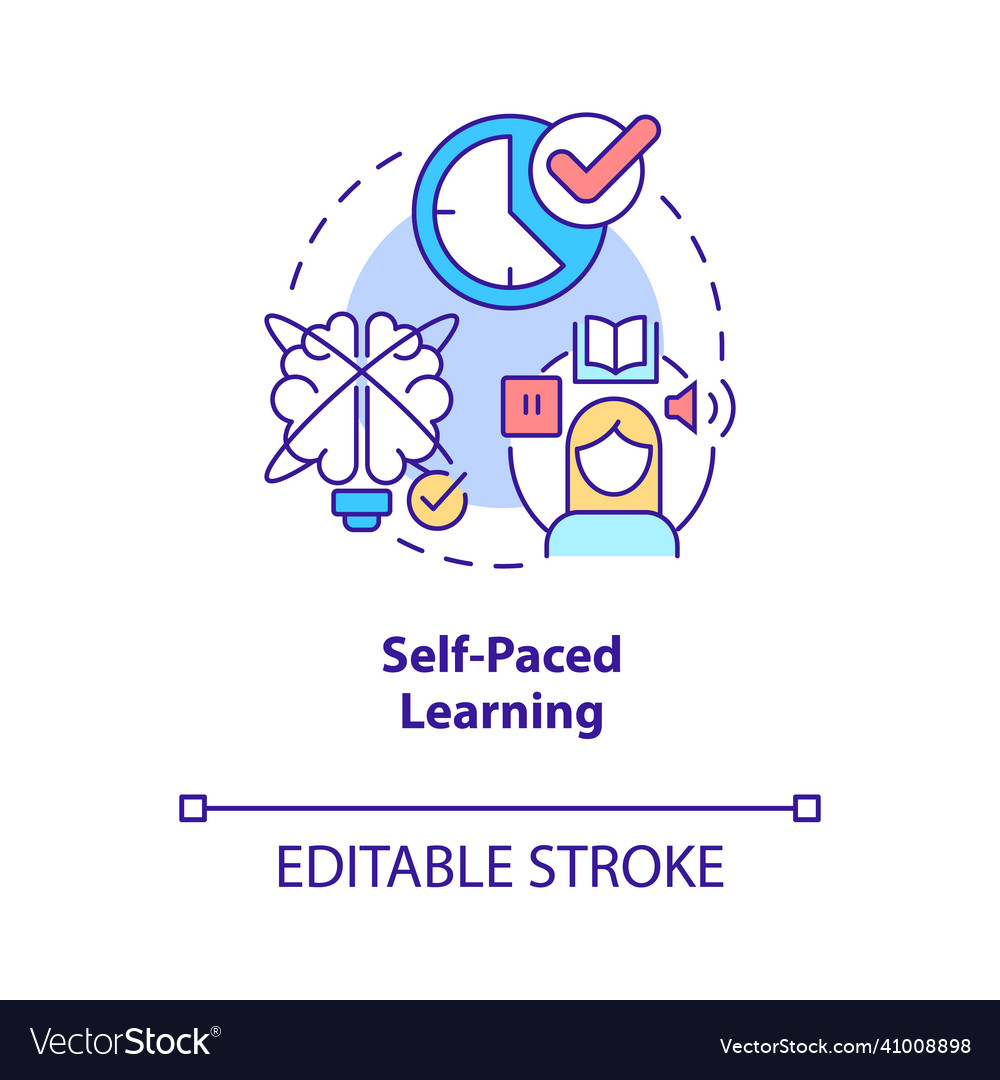 Self paced learning concept icon Royalty Free Vector Image