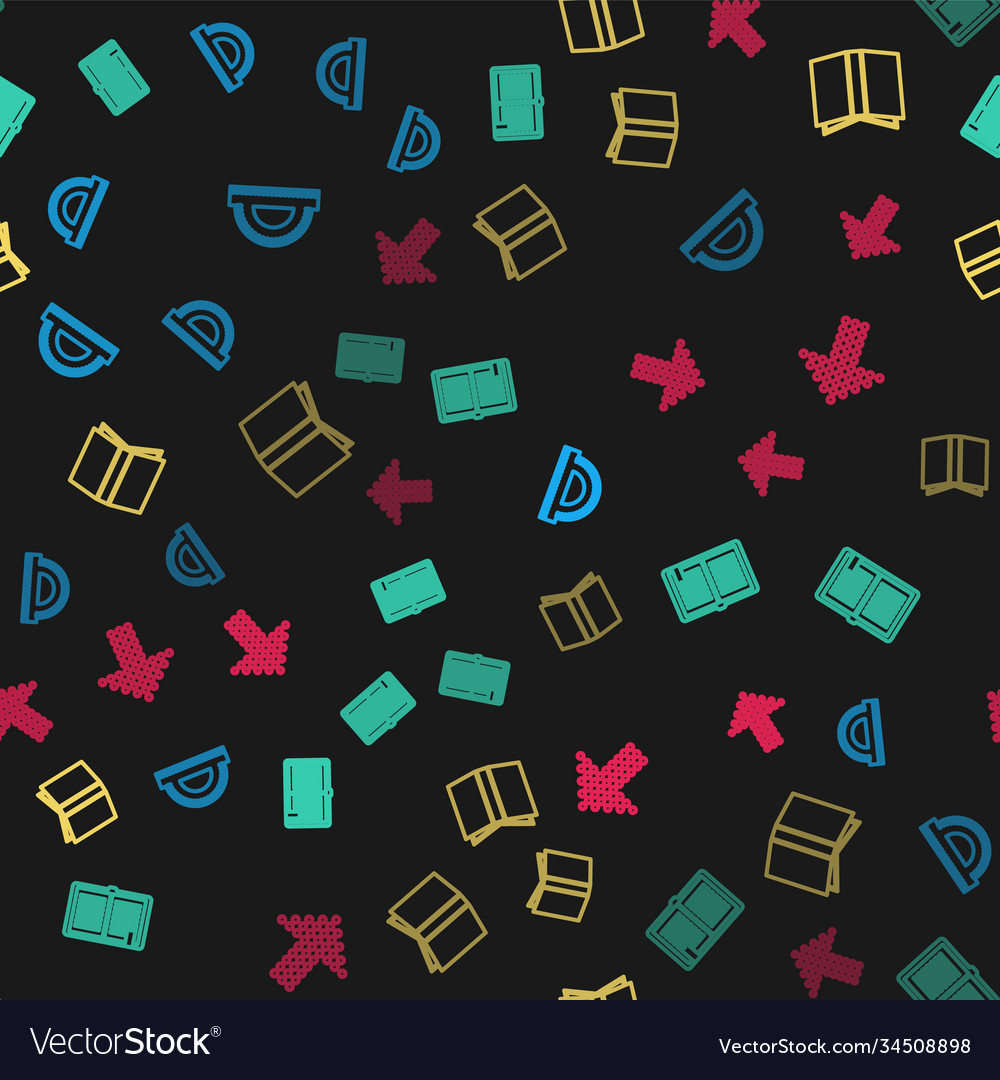 Set line protractor grid open book and dots Vector Image Set line protractor grid open book and dots