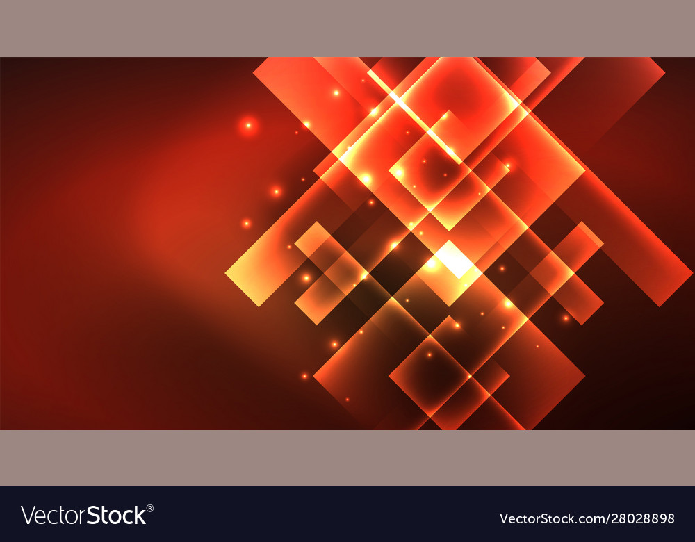 Shiny neon design square shape abstract background