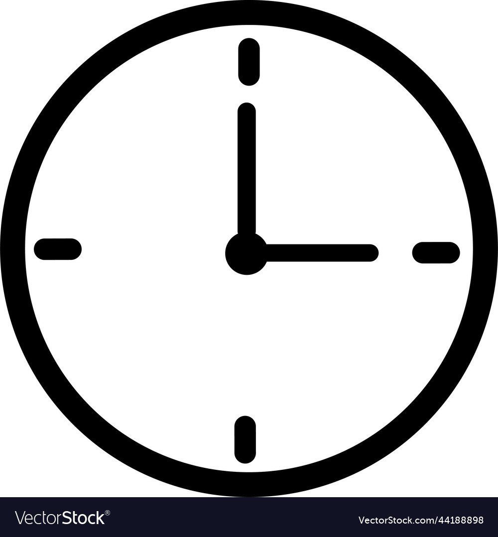Simple time clock analog icon watch symbol