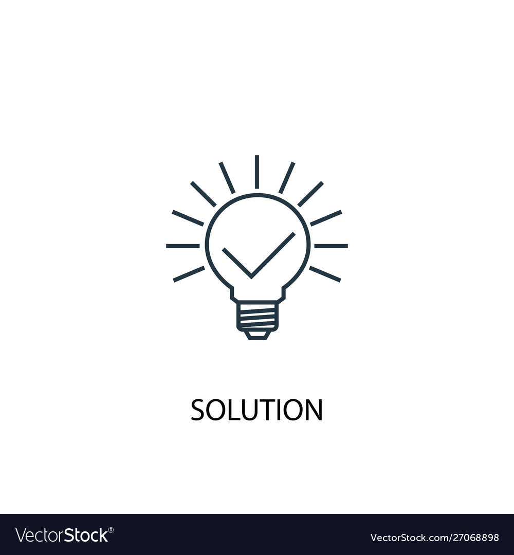 Solution concept line icon simple element
