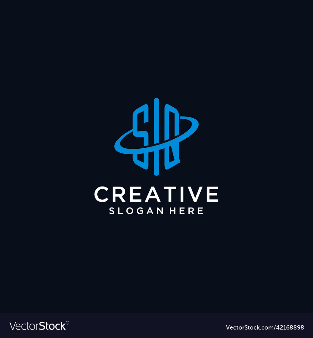 Sq initial monogram logo with hexagonal shape Vector Image Sq initial monogram logo with hexagonal shape