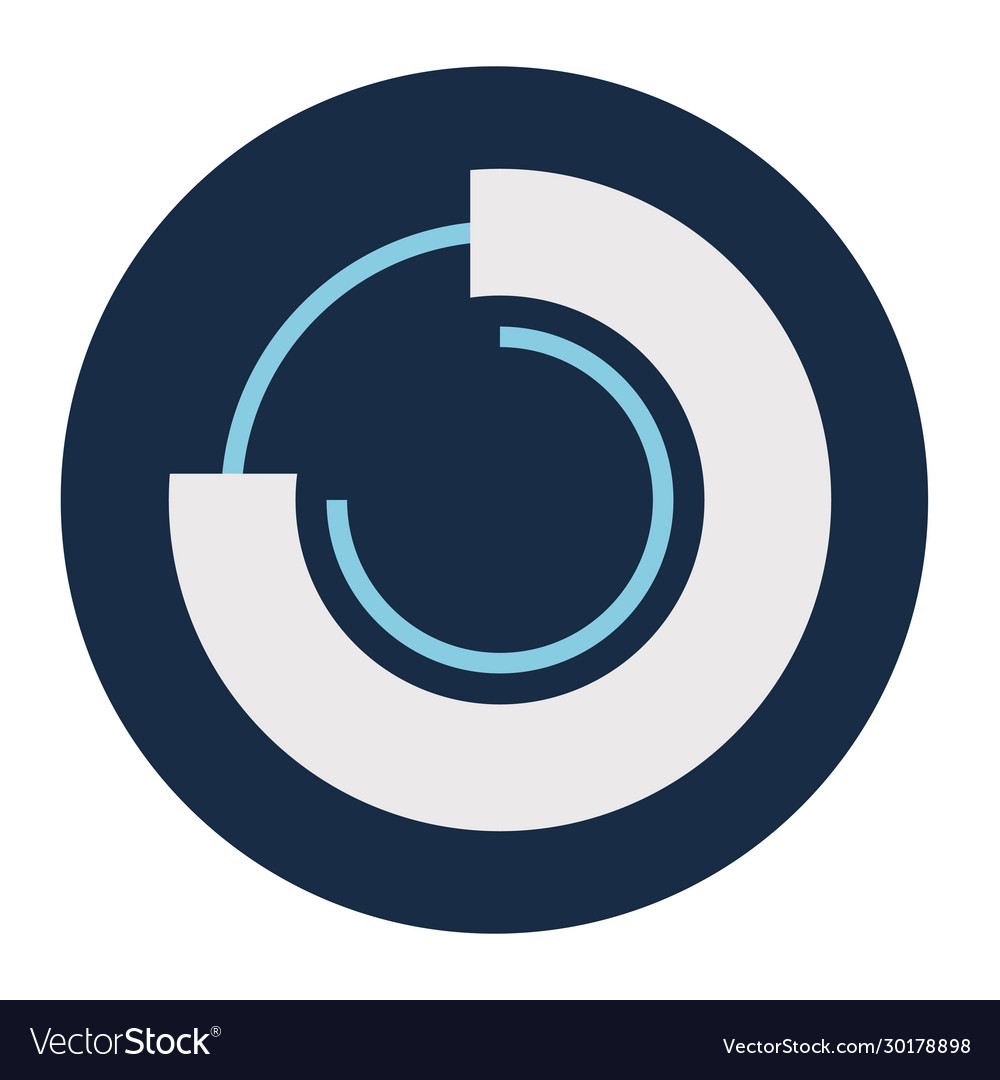 Striped loading circle block style icon Royalty Free Vector