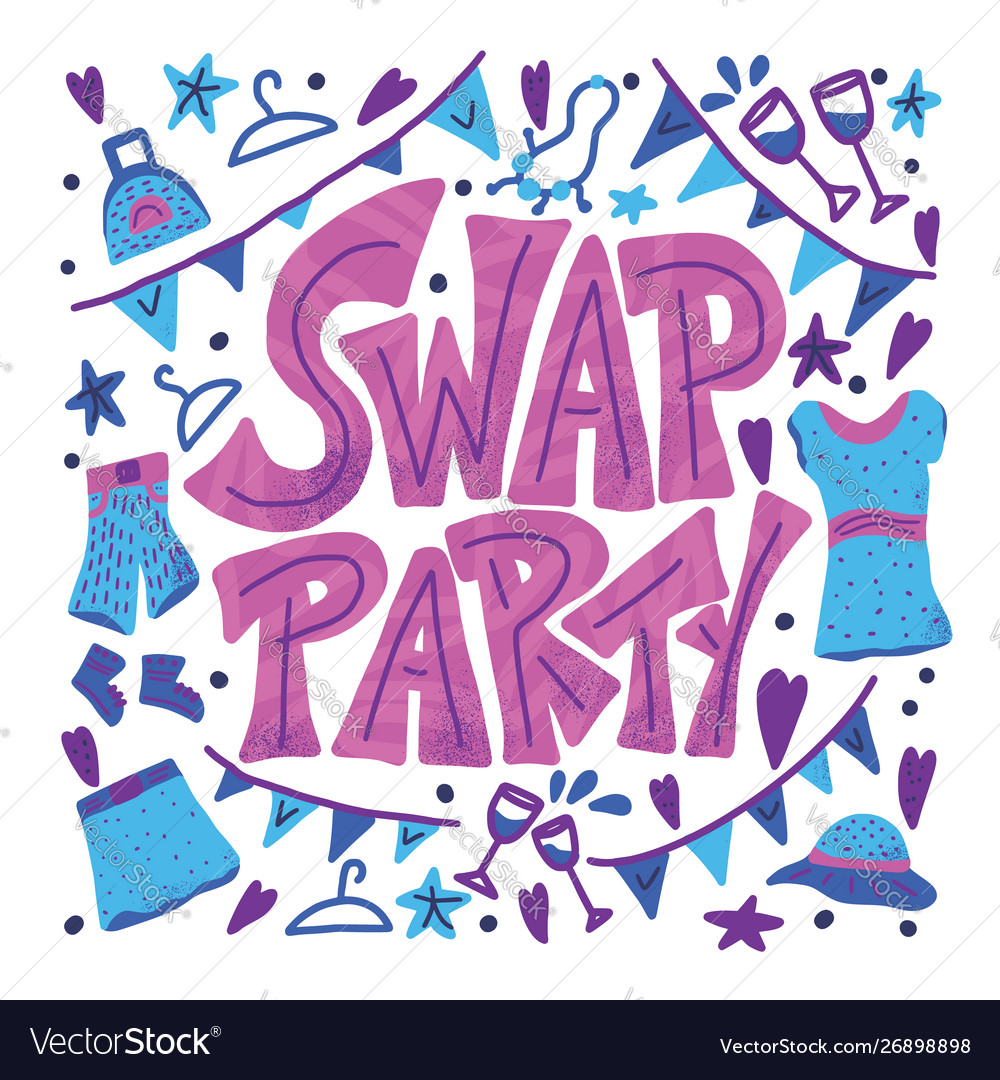 Swap Party Hand gezeichnet Poster Design