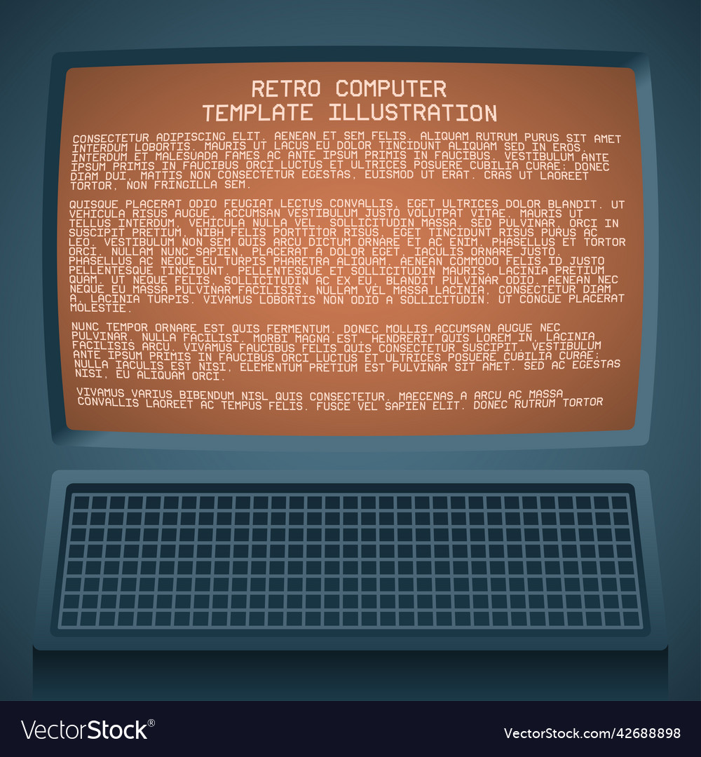 Template retro computer vector image Template retro computer