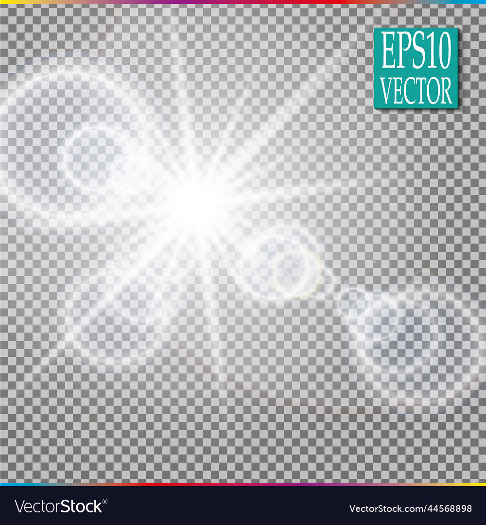 Transparent sunlight special lens flare vector image Transparent sunlight special lens flare