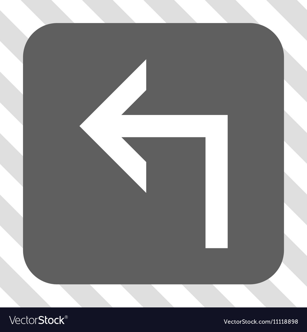 Turn left rounded square button