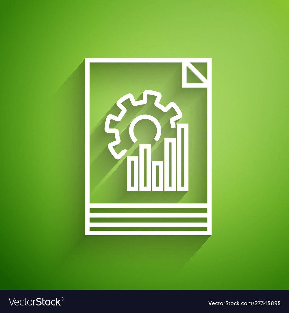White line document with graph chart icon isolated vector image White line document with graph chart icon isolated