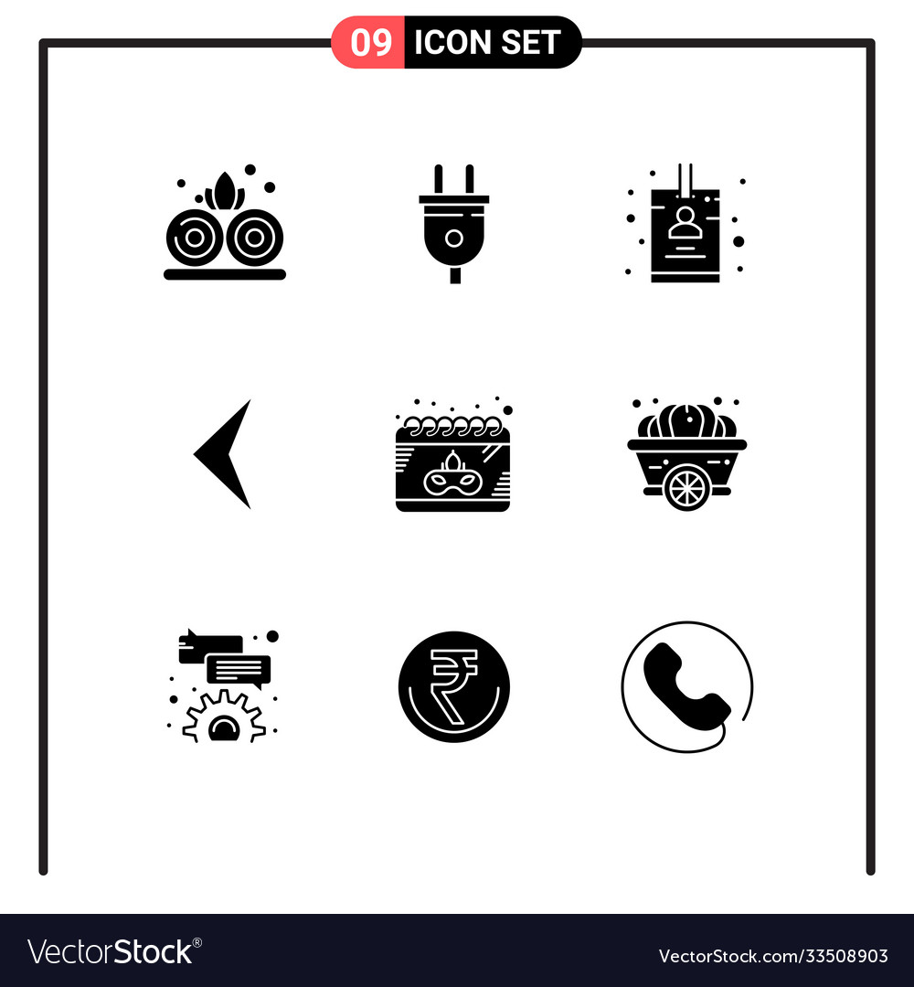 9 universal solid glyphs set for web and mobile