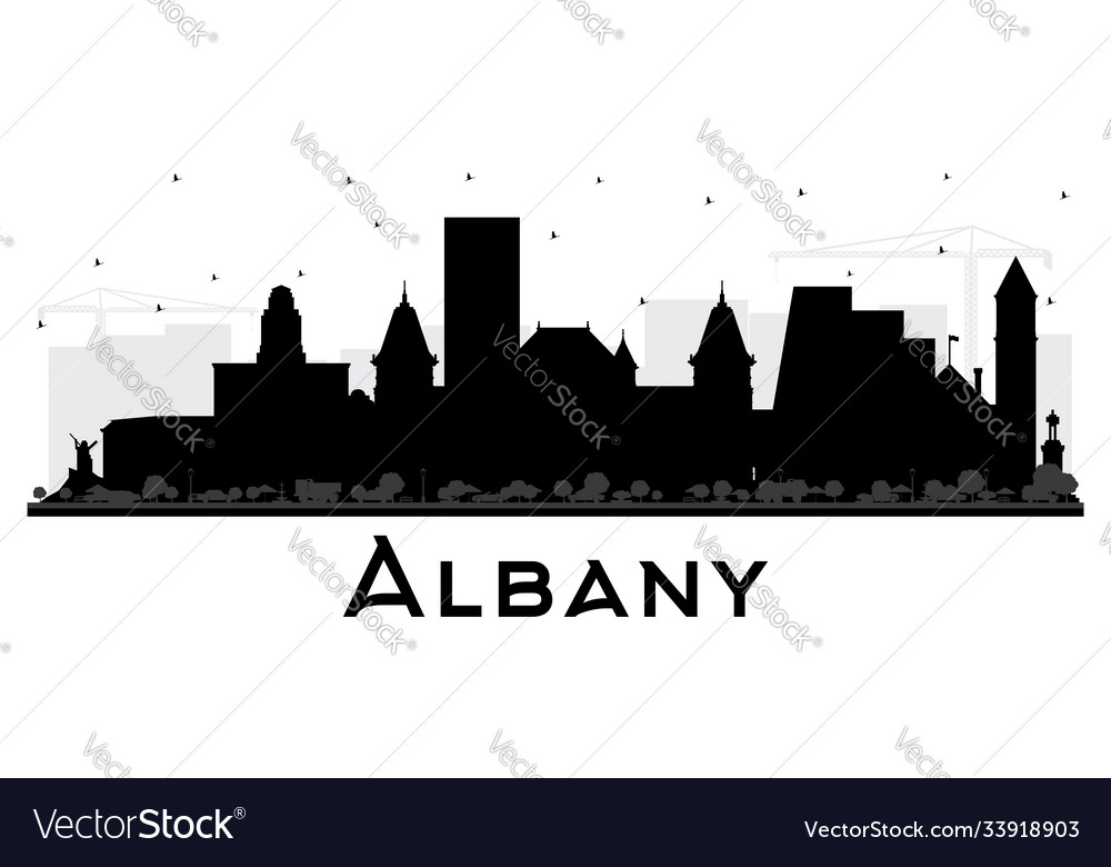 Albany new york city skyline silhouette with Vector Image