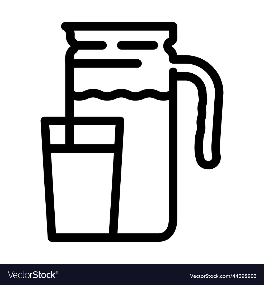 Buttermilk milk product line icon vector image Buttermilk milk product line icon
