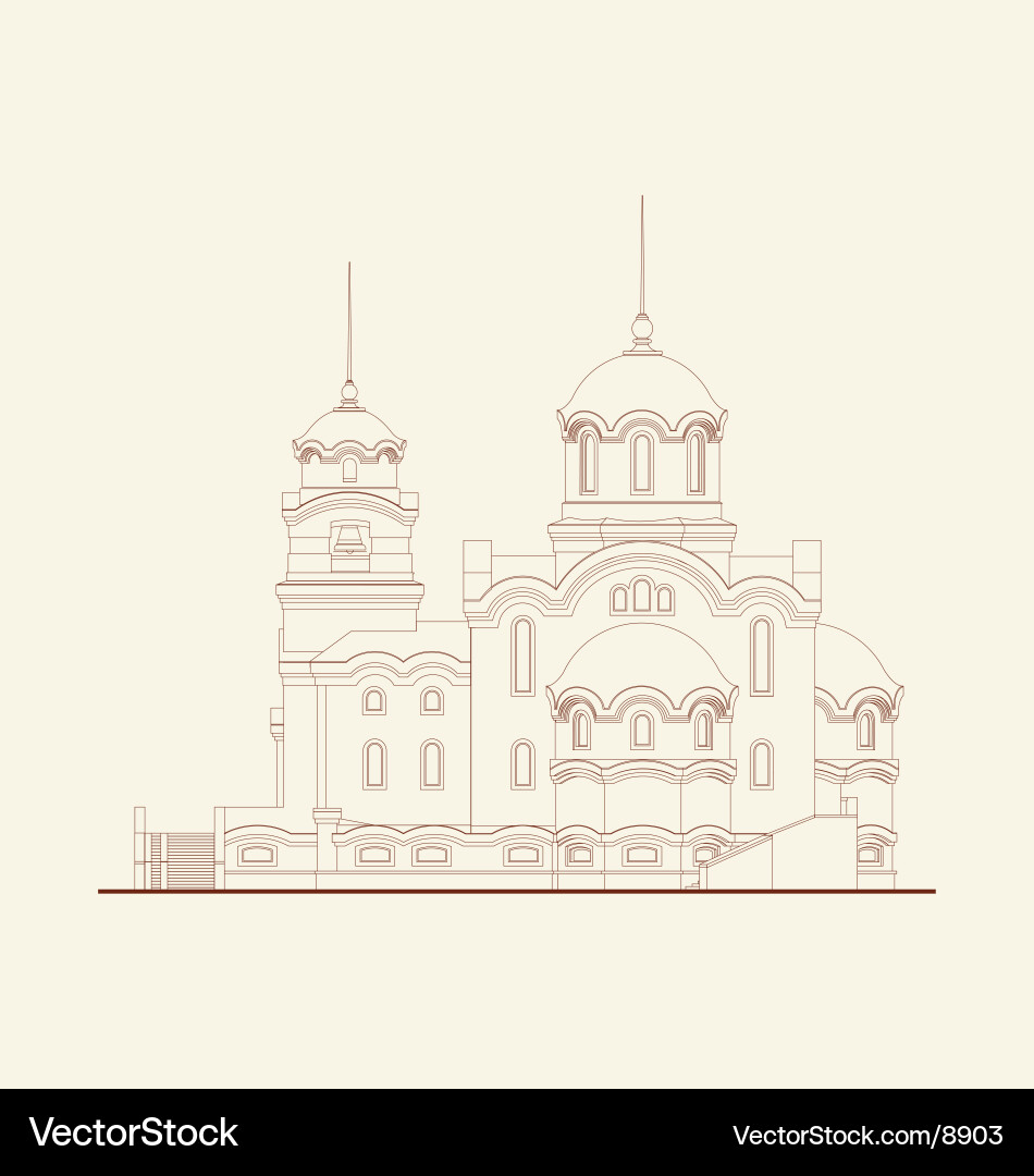 Cathedral religion building Royalty Free Vector Image