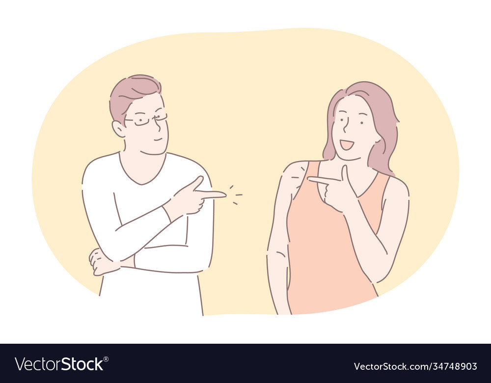 Couple expressing positive dispute