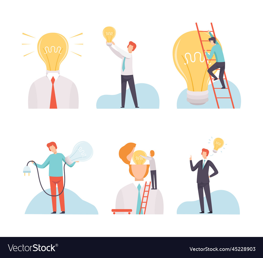Creative idea searching with business man