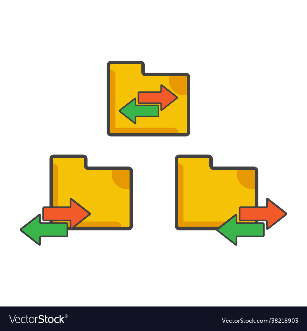File folder transfer icon flat vector image File folder transfer icon flat