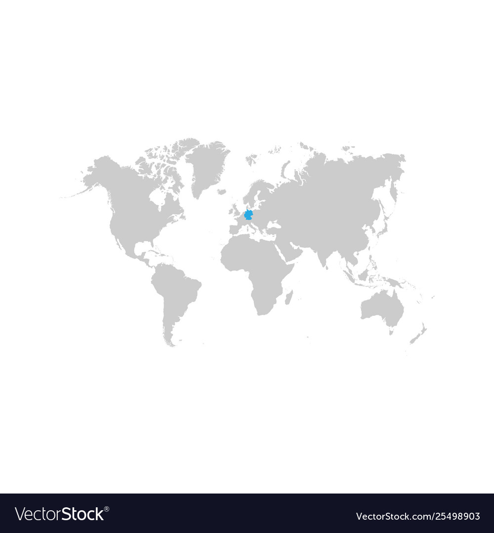 Germany map is highlighted blue on world map Vector Image