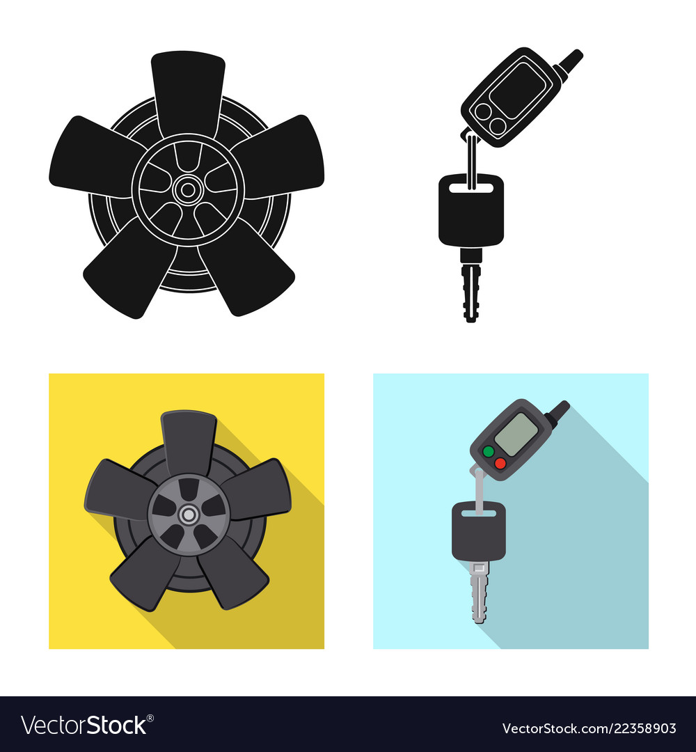 Isolated object of auto and part icon collection