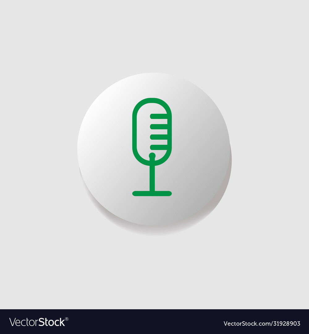 Modern icon button design microphone isolated