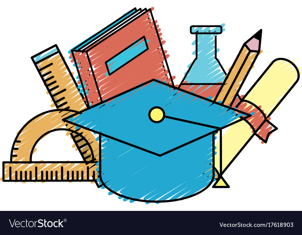 School tool elements to education study Royalty Free Vector