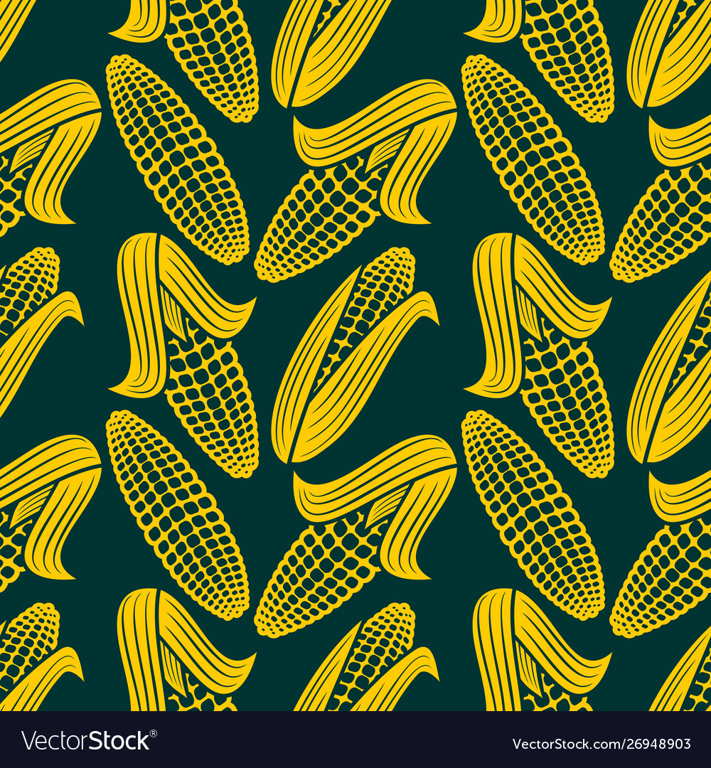Seamless pattern with corn