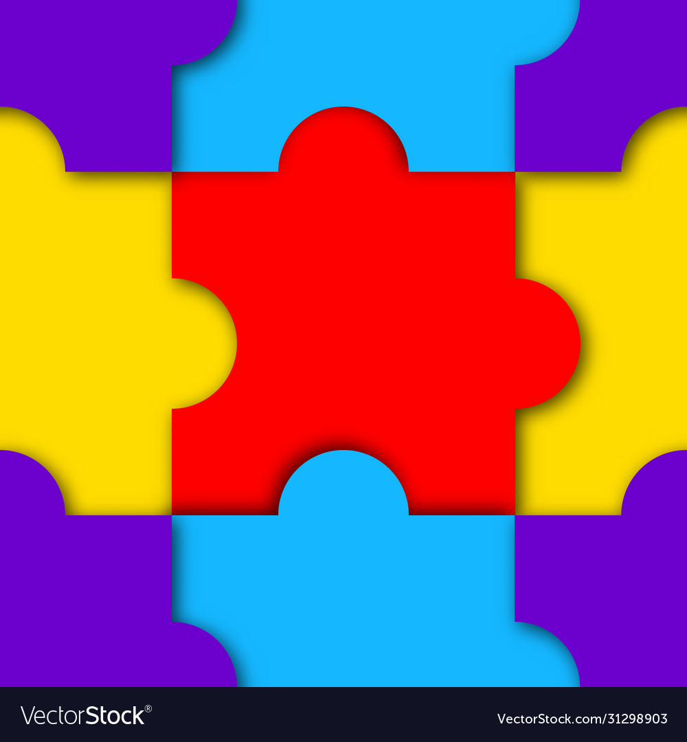 Seamless puzzle pattern vector image Seamless puzzle pattern