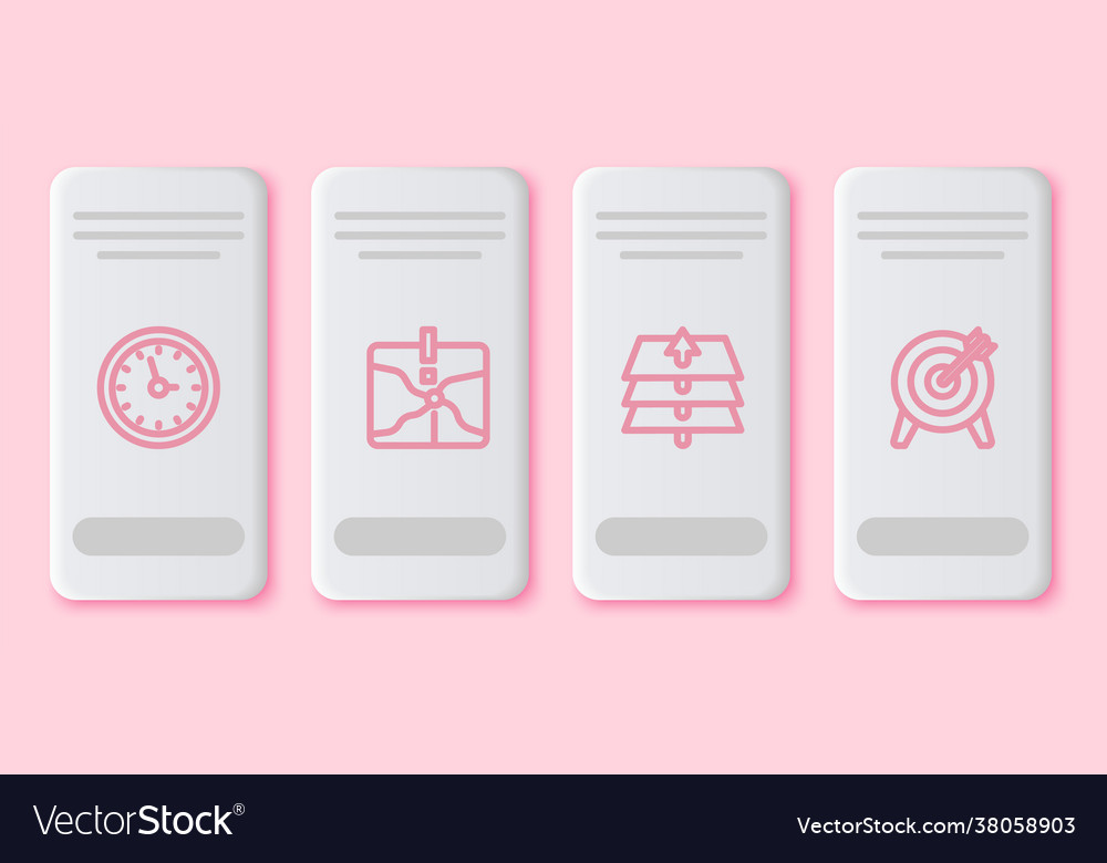 Set line clock intersection point layers vector image Set line clock intersection point layers