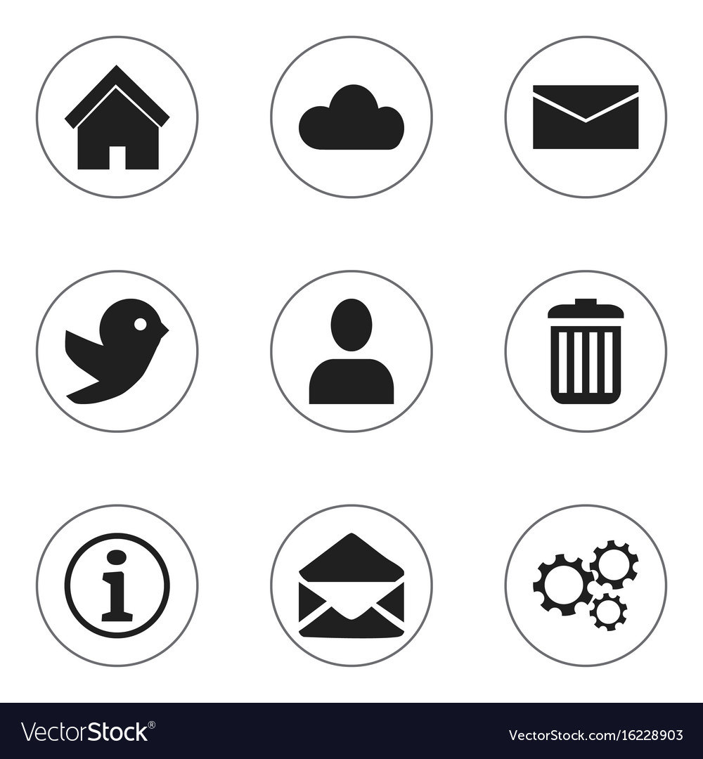 Set of 9 editable network icons includes symbols