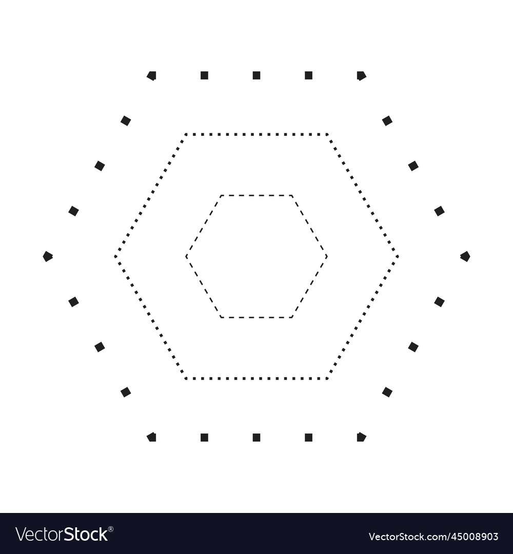 Tracing hexagon shape symbol dashed and dotted