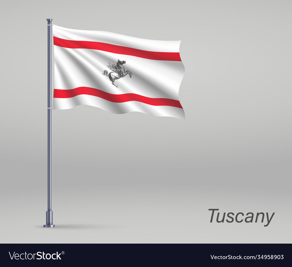 Waving flag tuscany - region italy